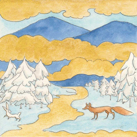 Riverside III Black Ornate Wood Framed Art Print with Double Matting by Thomas, Miranda