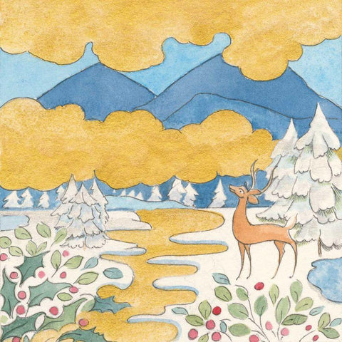 Riverside IV Black Ornate Wood Framed Art Print with Double Matting by Thomas, Miranda