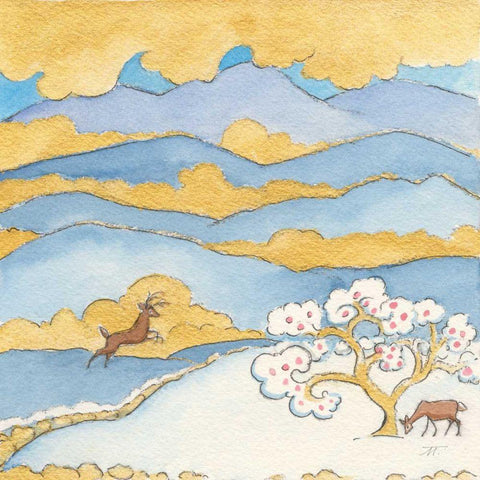 Riverside VI Gold Ornate Wood Framed Art Print with Double Matting by Thomas, Miranda