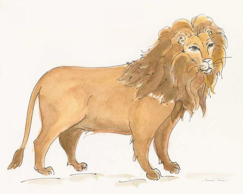 Big Cats II White Modern Wood Framed Art Print with Double Matting by Thomas, Miranda