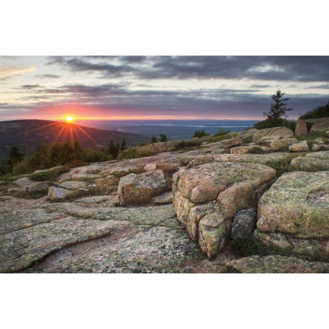 Acadia National Park Sunset Black Modern Wood Framed Art Print with Double Matting by Majchrowicz, Alan