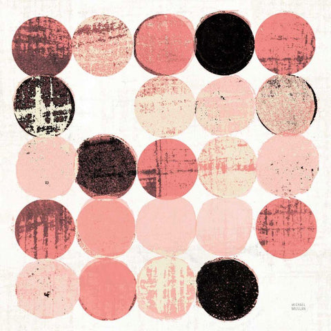 Dots II Square II Pink Black Gold Ornate Wood Framed Art Print with Double Matting by Mullan, Michael