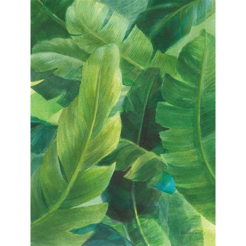 Palms of the Tropics I Black Modern Wood Framed Art Print with Double Matting by Nai, Danhui