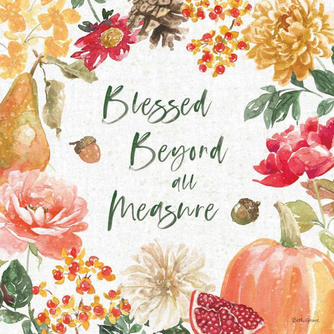 Harvest Bouquet III Gold Ornate Wood Framed Art Print with Double Matting by Grove, Beth