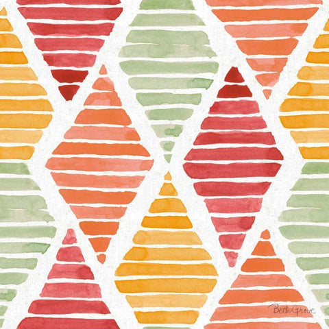 Harvest Bouquet Pattern IIA White Modern Wood Framed Art Print by Grove, Beth