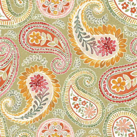 Harvest Bouquet Pattern IIIB White Modern Wood Framed Art Print by Grove, Beth