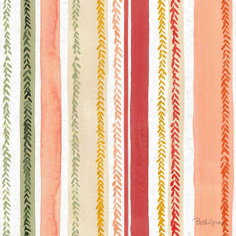 Harvest Bouquet Pattern VI White Modern Wood Framed Art Print with Double Matting by Grove, Beth