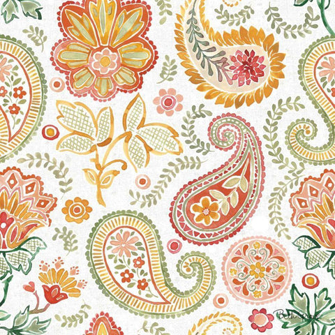 Harvest Bouquet Pattern VIIA Black Ornate Wood Framed Art Print with Double Matting by Grove, Beth