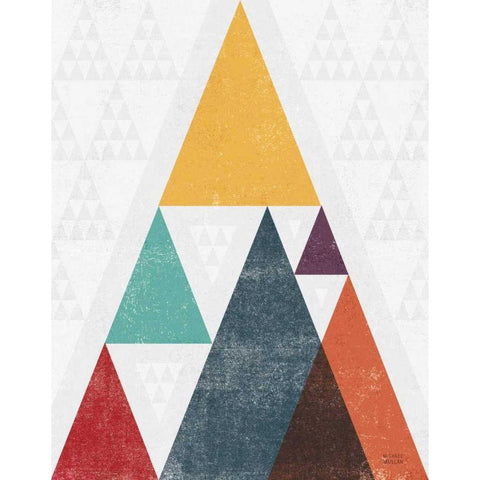 Mod Triangle III v2 Retro I White Modern Wood Framed Art Print by Mullan, Michael