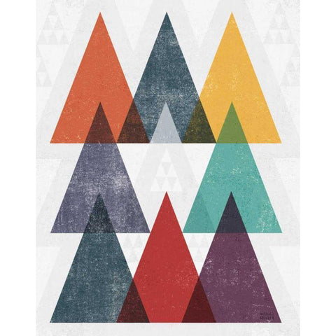 Mod Triangle III v2 Retro II White Modern Wood Framed Art Print by Mullan, Michael
