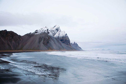 Vestrahorn White Modern Wood Framed Art Print with Double Matting by Marshall, Laura