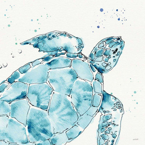 Deep Sea IX Teal Black Ornate Wood Framed Art Print with Double Matting by Tavoletti, Anne