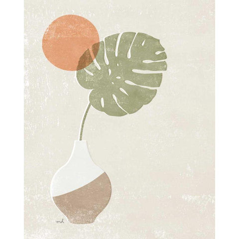 Sun Palm I White Modern Wood Framed Art Print by Hershey, Moira