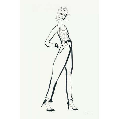 About Town III Black Modern Wood Framed Art Print with Double Matting by Tillmon, Avery