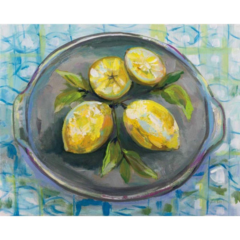 Lemons White Modern Wood Framed Art Print by Vertentes, Jeanette