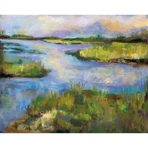 Connecticut Marsh Black Modern Wood Framed Art Print with Double Matting by Vertentes, Jeanette