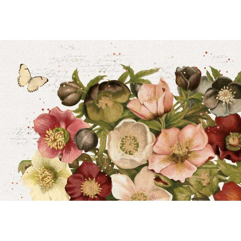 Vintage Petals I Gold Ornate Wood Framed Art Print with Double Matting by Pertiet, Katie