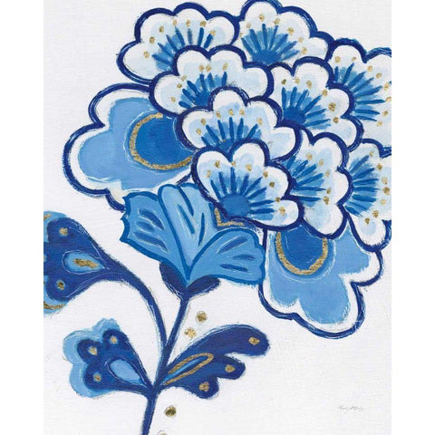 Flora Chinoiserie V White Modern Wood Framed Art Print by Adams, Emily