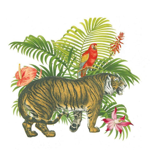 In the Jungle I Black Ornate Wood Framed Art Print with Double Matting by Wild Apple Portfolio