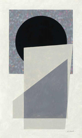 Full Moon I White Modern Wood Framed Art Print with Double Matting by Schick, Mike