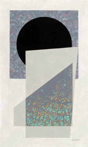 Full Moon I v2 White Modern Wood Framed Art Print with Double Matting by Schick, Mike