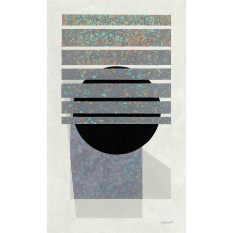Full Moon II v2 Black Modern Wood Framed Art Print with Double Matting by Schick, Mike