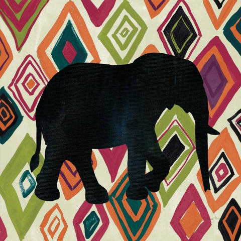 African Animal I Jewel Black Modern Wood Framed Art Print with Double Matting by Zaman, Farida