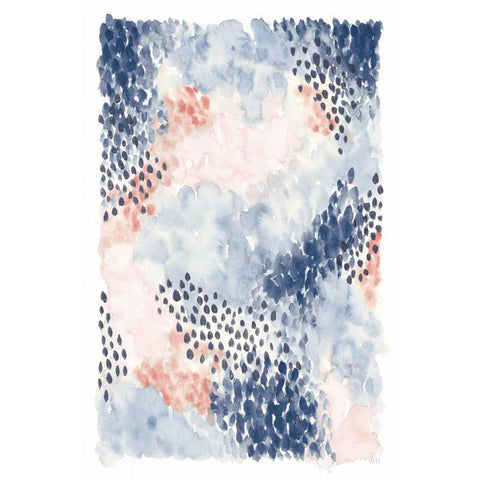 Spring Blooms I Blue Black Modern Wood Framed Art Print with Double Matting by Marshall, Laura