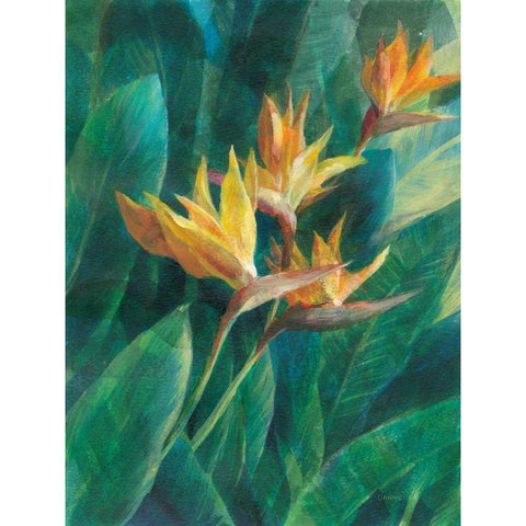 Bird of Paradise I White Modern Wood Framed Art Print by Nai, Danhui