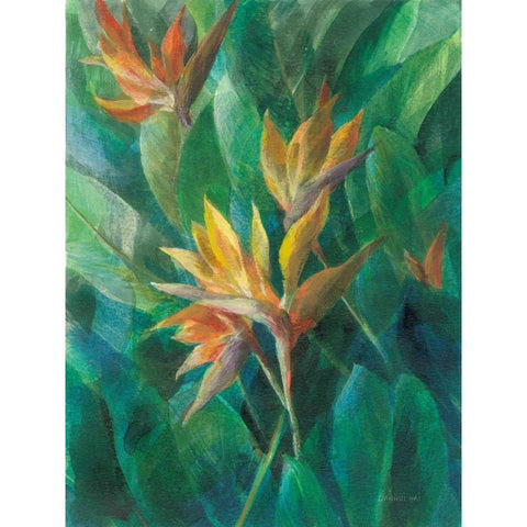 Bird of Paradise II White Modern Wood Framed Art Print by Nai, Danhui