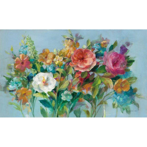 Country Florals White Modern Wood Framed Art Print by Nai, Danhui