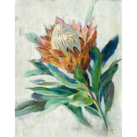 Protea Gold Ornate Wood Framed Art Print with Double Matting by Nai, Danhui