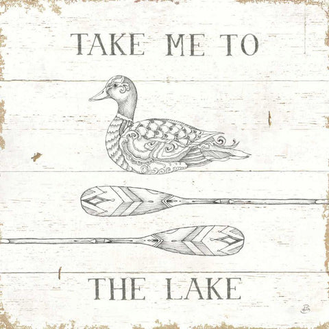 Lake Sketches VII Gold Ornate Wood Framed Art Print with Double Matting by Brissonnet, Daphne