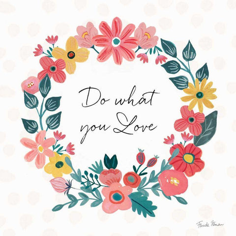 Bright Petals V Gold Ornate Wood Framed Art Print with Double Matting by Zaman, Farida