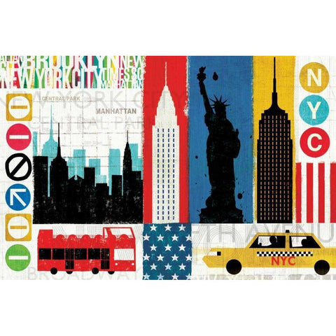 New York City Experience Gold Ornate Wood Framed Art Print with Double Matting by Mullan, Michael