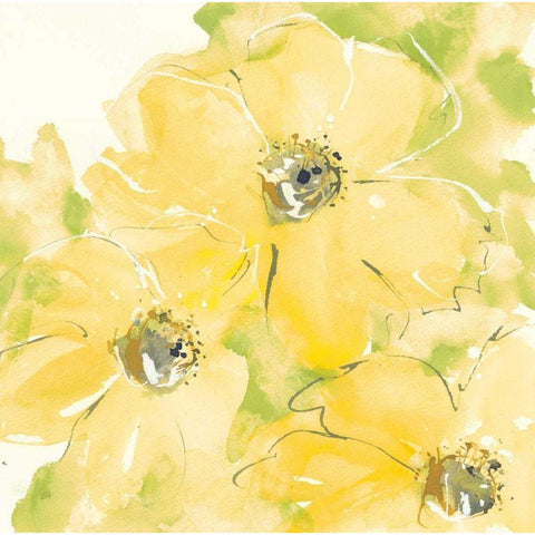 Sunshine Cosmos I v2 Gold Ornate Wood Framed Art Print with Double Matting by Paschke, Chris
