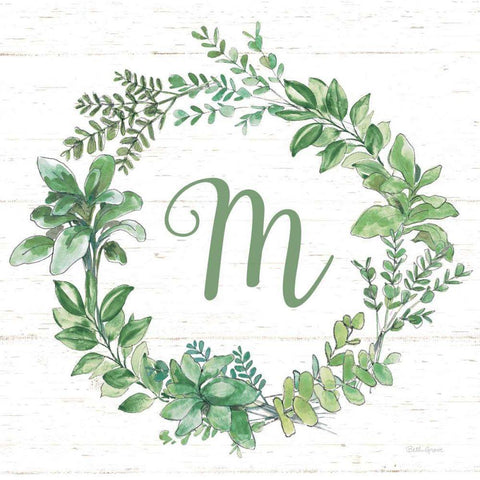 Farmhouse Cotton X v2 Dark Green Black Modern Wood Framed Art Print with Double Matting by Grove, Beth