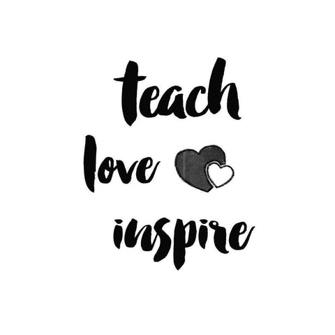 Teacher Inspiration I Black Modern Wood Framed Art Print with Double Matting by Wild Apple Portfolio