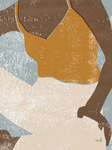 Casual III White Modern Wood Framed Art Print with Double Matting by Hershey, Moira