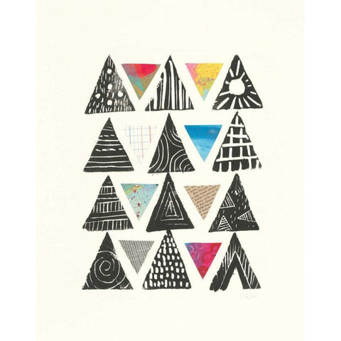 Triangles with Border White Modern Wood Framed Art Print by Prahl, Courtney