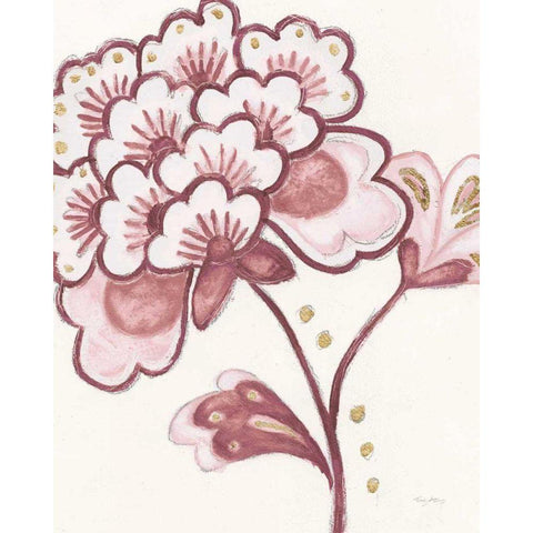 Flora Chinoiserie IV Pink Black Modern Wood Framed Art Print by Adams, Emily