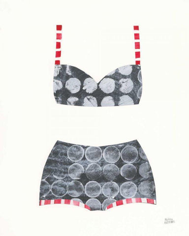 Bathing Beauty I White Modern Wood Framed Art Print with Double Matting by Averinos, Melissa