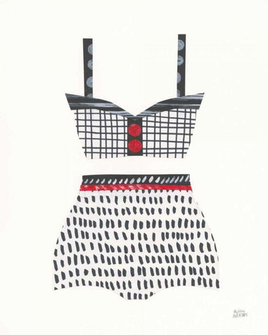 Bathing Beauty IV White Modern Wood Framed Art Print with Double Matting by Averinos, Melissa