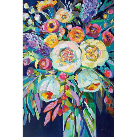 Lilys Bouquet White Modern Wood Framed Art Print by Vertentes, Jeanette