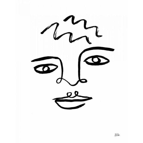 Making Faces IV Black Modern Wood Framed Art Print by Averinos, Melissa