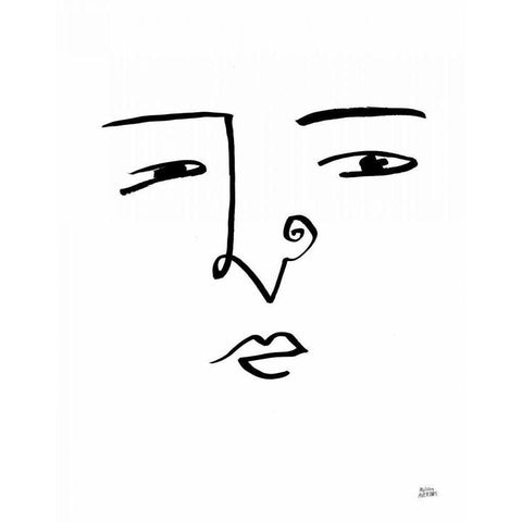 Making Faces VII Black Modern Wood Framed Art Print with Double Matting by Averinos, Melissa