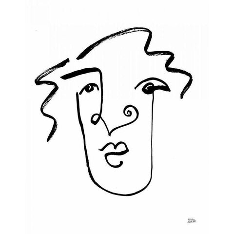 Making Faces VIII Black Modern Wood Framed Art Print with Double Matting by Averinos, Melissa