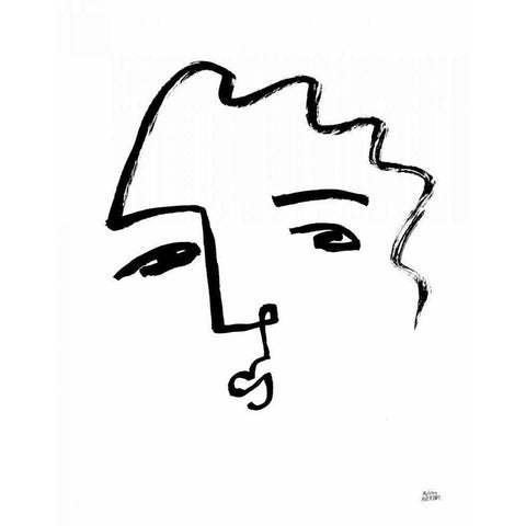 Making Faces IX Black Modern Wood Framed Art Print by Averinos, Melissa