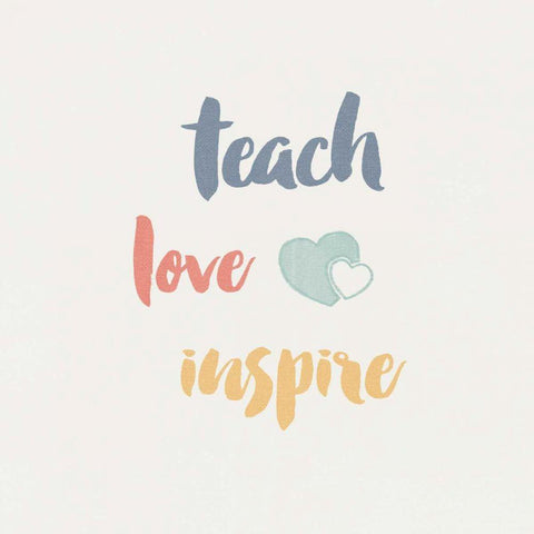 Teacher Inspiration I Color Gold Ornate Wood Framed Art Print with Double Matting by Wild Apple Portfolio