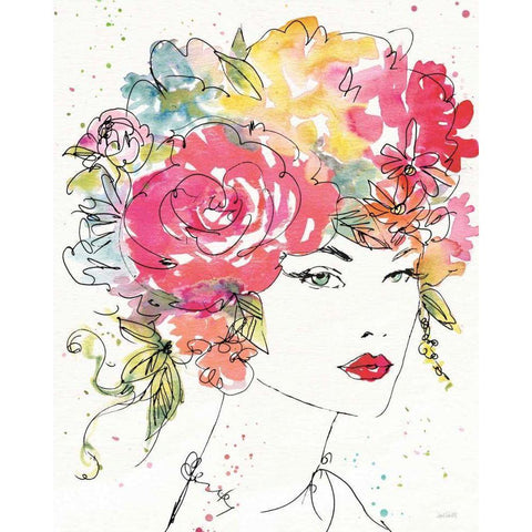 Floral Figures I White Modern Wood Framed Art Print by Tavoletti, Anne